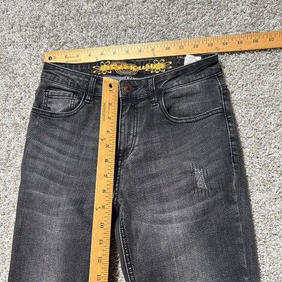 Desigual Exotic Jeans Black Embroidered Floral Pattern Slim Fit Womens Denim - Picture 10 of 14